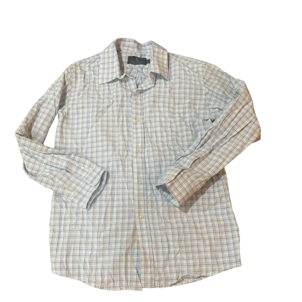 Vittorino Sz 12 Boys Button Up Shirt White Plaid